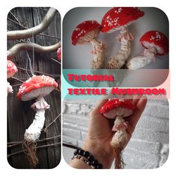 Pattern and instructions for sewing textile mushroom fly agaric.Tutorial Mushroom.