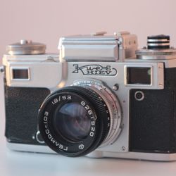Kiev 4 rangefinder USSR Soviet 35mm camera Helios 103 Contax copy Vintage Decor