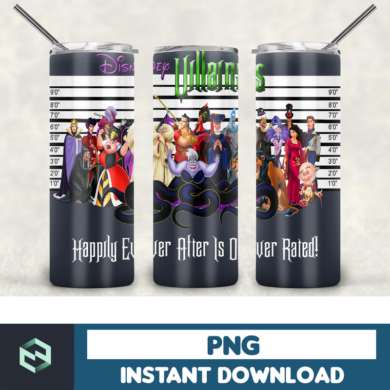 Disney Villains Tumbler 20oz Skinny Tumbler Wrap, Full Tumbler Wrap, Cartoon Tumbler Wrap, Sublimation Design, PNG Digital Download (16).jpg