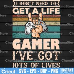 I'M A GAMER I don't need to get a life Svg, Gamer Quote Svg, Video Game Funny Gamer Svg, Gift for Gamer