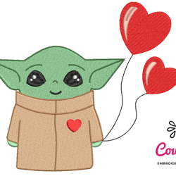 baby yoda embroidery design