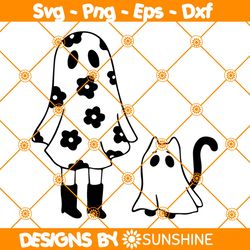 Ghost Cat Ghost Girl Svg, Halloween Svg, Hot Ghoul Svg, Spooky Season Svg, Retro Ghost Svg, File For Cricut
