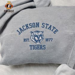 Jackson State Tigers Embroidered Sweatshirt, NCAA Embroidered Shirt, Embroidered Hoodie, Unisex T-Shirt