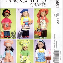 McCall's 6451 Doll clothes patterns for an 18" dolls, Instruction in FRENCH, doll sewing clothes, Digital download PDF