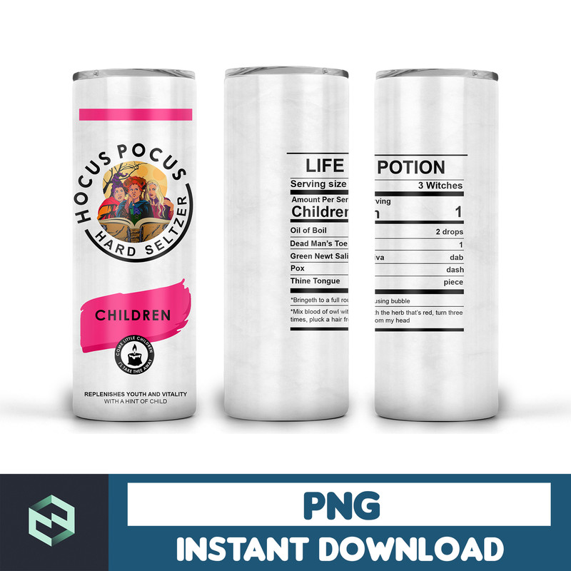 Hocus Pocus Tumbler Design, 20oz Skinny Tumbler Sublimation, Halloween Tumbler png, witches, Stickers Digital Download (4).jpg
