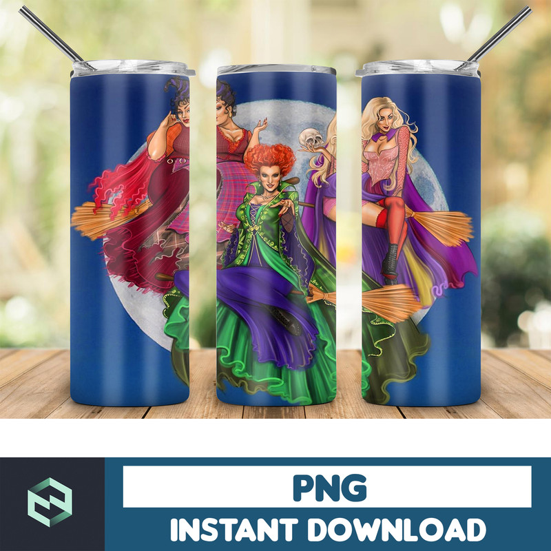 Hocus Pocus Tumbler Design, 20oz Skinny Tumbler Sublimation, Halloween Tumbler png, witches, Stickers Digital Download (12).jpg