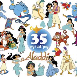 disney aladdin svg, princess jasmine svg, magic lamp svg, genie svg png