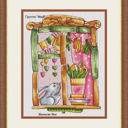 baby rabbit cross stitch pattern, easter rabbit cross stitch chart, easter cross stitch, funny cross stitch, digital pdf