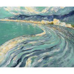 Tenerife Painting Ocean Original Art Impressionist Art Impasto Painting 20"x24" Seascape Painting Canary Islands Art