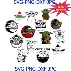 christmas baby yoda bundle, christmas baby yoda, baby yoda vector, baby yoda silhouette, jedi svg, star wars svg, mini