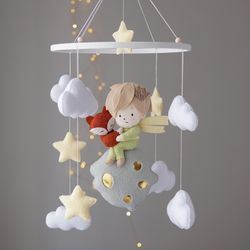 Mobile Little prince. Baby shower gift. Nursery decor
