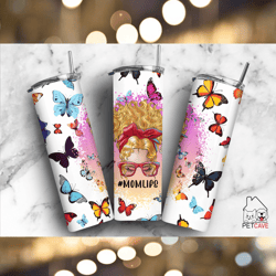 momlife butterflys 20oz tumbler