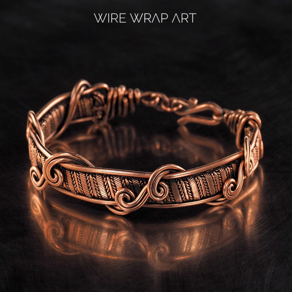 wirewrapart wire wrap art pure copper wire wrapped bracelet bangle handmade wrapping jewelry woven (1).jpeg