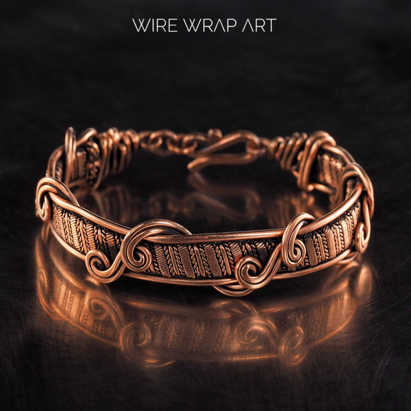 wirewrapart wire wrap art pure copper wire wrapped bracelet bangle handmade wrapping jewelry woven (5).jpeg