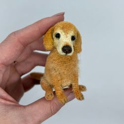 For Yamila. Miniature dog. The dog is a crocheted souvenir. Individual order. Miniature dog as a gift