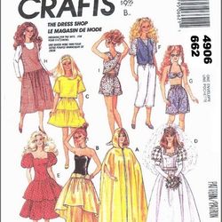 McCall's 4906 Clothes patterns for an 11-1/2" Barbie doll, Vintage pattern, Instruction in ENGLISH, Digital download PDF