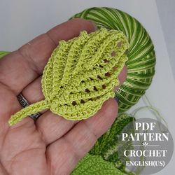 Crochet leaf pattern, crochet leaf applique, crochet pattern, crochet motif, Irish lace crochet, leaves pattern.