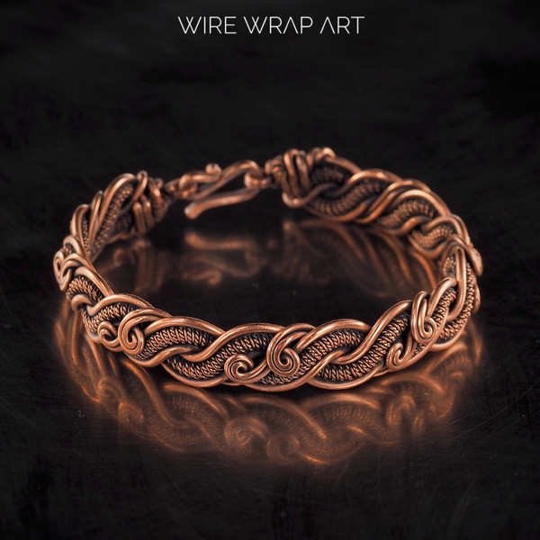 bracelet bangle handmade wrapping jewelry woven weaved jewellery antique style 7th 22nd anniversary gift (1).jpeg
