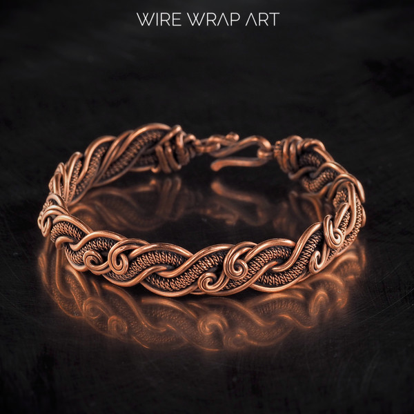 bracelet bangle handmade wrapping jewelry woven weaved jewellery antique style 7th 22nd anniversary gift (3).jpeg