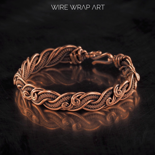 bracelet bangle handmade wrapping jewelry woven weaved jewellery antique style 7th 22nd anniversary gift (4).jpeg