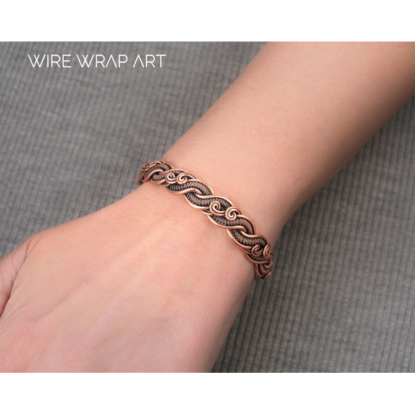 bracelet bangle handmade wrapping jewelry woven weaved jewellery antique style 7th 22nd anniversary gift (6).jpeg