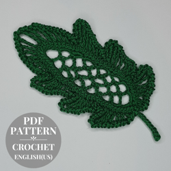 Crochet leaf pattern, leaves crochet applique, crochet pattern, crochet motif, Irish lace crochet, vintage crochet leaf.