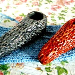 Ceramic pipe with knitted bag. Gothic Smoking Pipe Tobacco