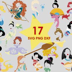 disney princess silhouette svg, disney princesses svg, cinderella disney princess svg png