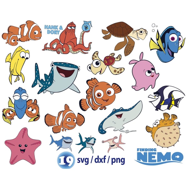 disney finding nemo svg, nemo and dory svg, bruce and nemo s | Inspire ...