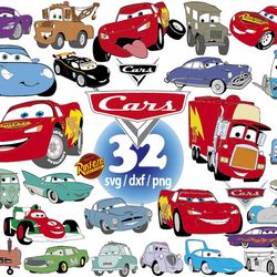 disney cars svg, lightning mcqueen svg, mater svg, doc hudson svg png