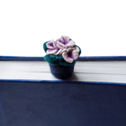 Unique Flower Pot Bookmark - African Violet Pot Bookmark for Indoor Plant Lovers - Violet Lover's Gift Idea