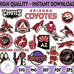 19 files arizona coyotes bundle svg, dxf,png,eps, nhl svg, nhl svg, arizona svg, coyotes svg, hockey cricut, hockey svg,