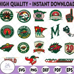 18 files minnesota wild bundle svg, minnesota svg, wild svg,  nhl svg, nhl svg, hockey cricut, hockey svg, cut file, png
