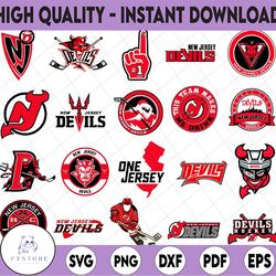 20 files new jersey devils bundle svg, devils svg, nhl svg, nhl svg, hockey cricut,download,cut file, clipart   cricut e