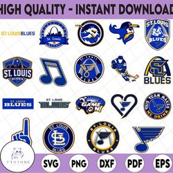 19 Files St Louis Blues Svg Bundle, St Louis, Blues SVG Files, NHL Svg, NHL Svg,Dxf Cutting Files, Cuttable SVG File, In