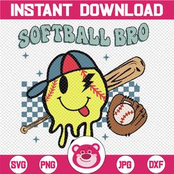 Softball Bro Svg, Softball Boy Brother Png, Softball Smiley Svg, Mother Day, Digital Download
