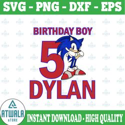 sonic custom birthday svg, birthday girl, birthday boy, happy birthday personalized sonic, sonic supplies party
