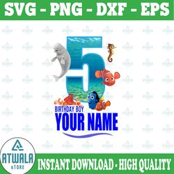 finding dory birthday png, finding nemo png, finding dory custom name png for boys and girls birthday