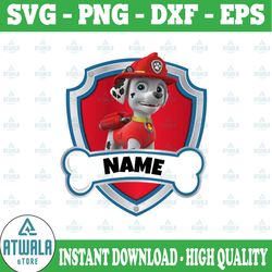marshall paw patrol custom birthday png, personalized paw patrol birthday png party birthday