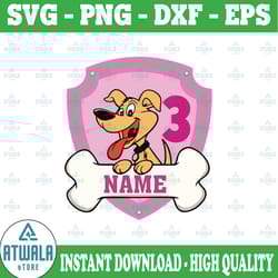 skye paw patrol birthday svg png, custom name and age paw patrol skye birthday girl, skye paw patrol