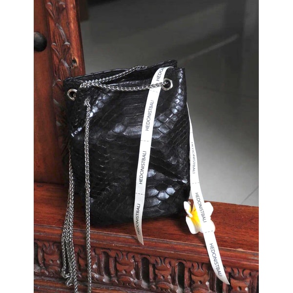 Genuine python skin bucket red chain bag /designer women pur | Inspire ...