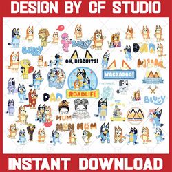 60 designs bluey svg bundle | bluey svg | bluey birthday | bluey party supplies | bluey birthday decorations