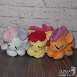 Chibies Sleepy Cutie Mark Crusaders Set of three Plush toy My little pony plush pony toy - MADE TO ORDER