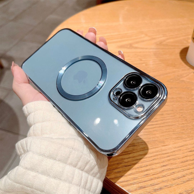 Apple iPhone 14 13 12 11 Pro Max Xr Clear Case Slim Plating Mag Safe Cover (1).jpg