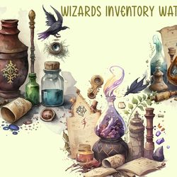 wizards inventory watercolor