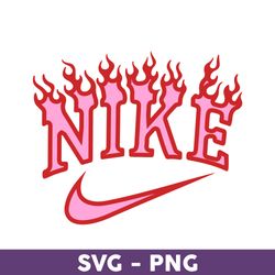 Nike Logo Valentine Pink Fire Svg, Nike Svg, Valentine Day Svg, Fashion Brand Logo Svg, Nike Logo Fashion Png - Download