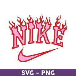nike logo valentine pink fire svg, nike svg, valentine day svg, fashion brand logo svg, nike logo fashion png - download