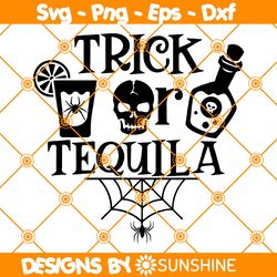 Trick Or Tequila Svg, Funny Halloween Svg, Halloween Shirt Svg, Halloween Party Svg, Spooky Svg, File For Cricut