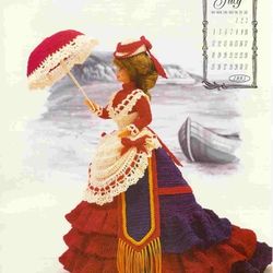 crochet pattern PDF- Fashion doll Barbie Miss July- crochet vintage pattern-Doll dress pattern