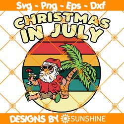 Christmas In July Summer Beach Svg, Summer Vibes Svg, Beach Vacation Svg, Holiday Svg, File For Cricut